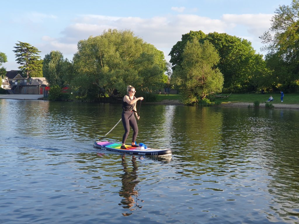 A Paddler heading upstream to Hampton Court
