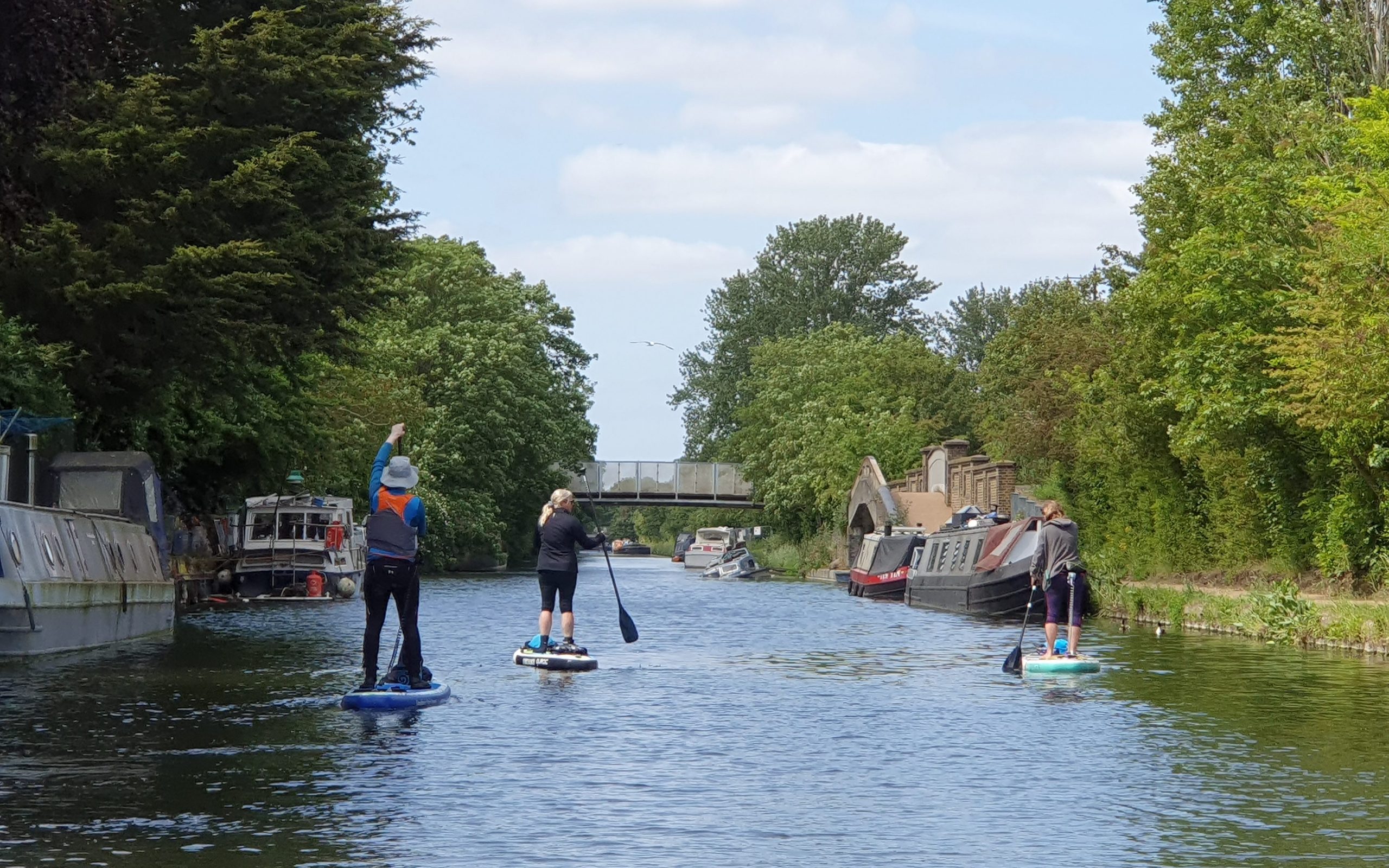 Paddling west on the Grand Union Canal